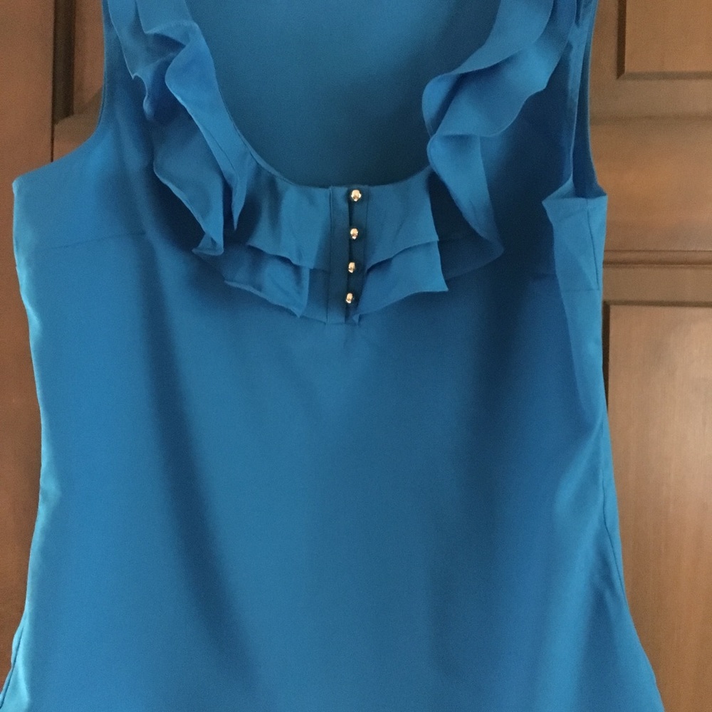 NWT sleeveless blouse with ruffled collar